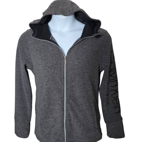Calvin Klein Jackets & Blazers - Calvin Klein Front Zip Hoodie Gray Athletic Jacket Sweater Size Medium